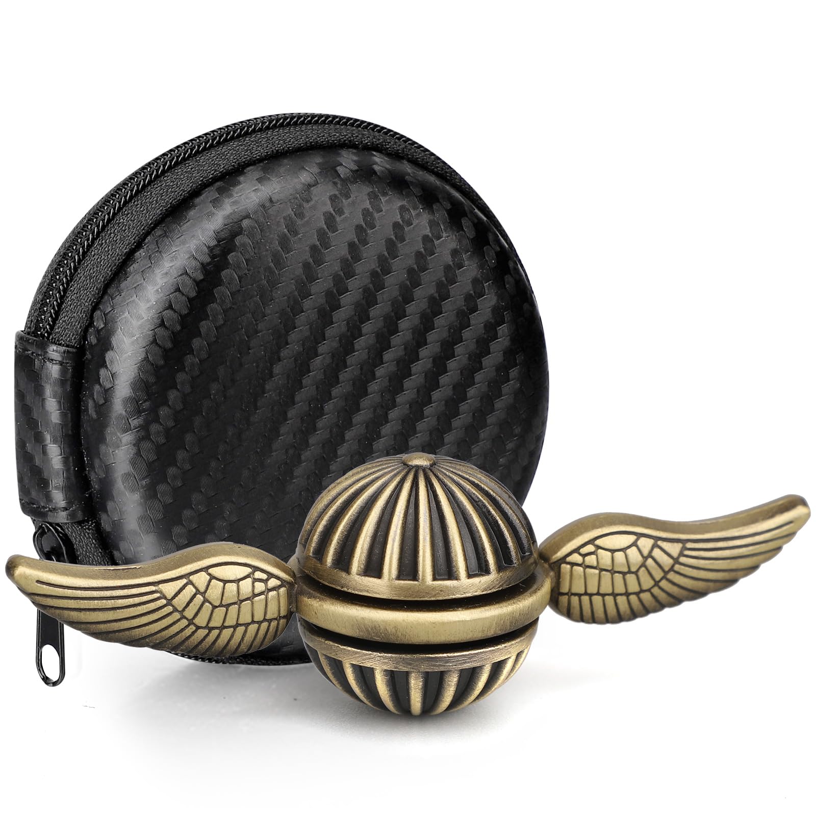 Brass Fidget Spinner Magic Orb Anxiety Toy for Kids Adults, Spin Fidget Hand Bearing Tri Spinner, Cool Ball Fingertip Gyro Spinning Top Novelty Gift(1PCS)