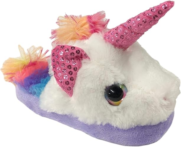white unicorn slippers