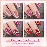 Shining She Cat Eye Gel Nail Polish 4 Nude Pink Red 8 ml Magnetic Set view 2