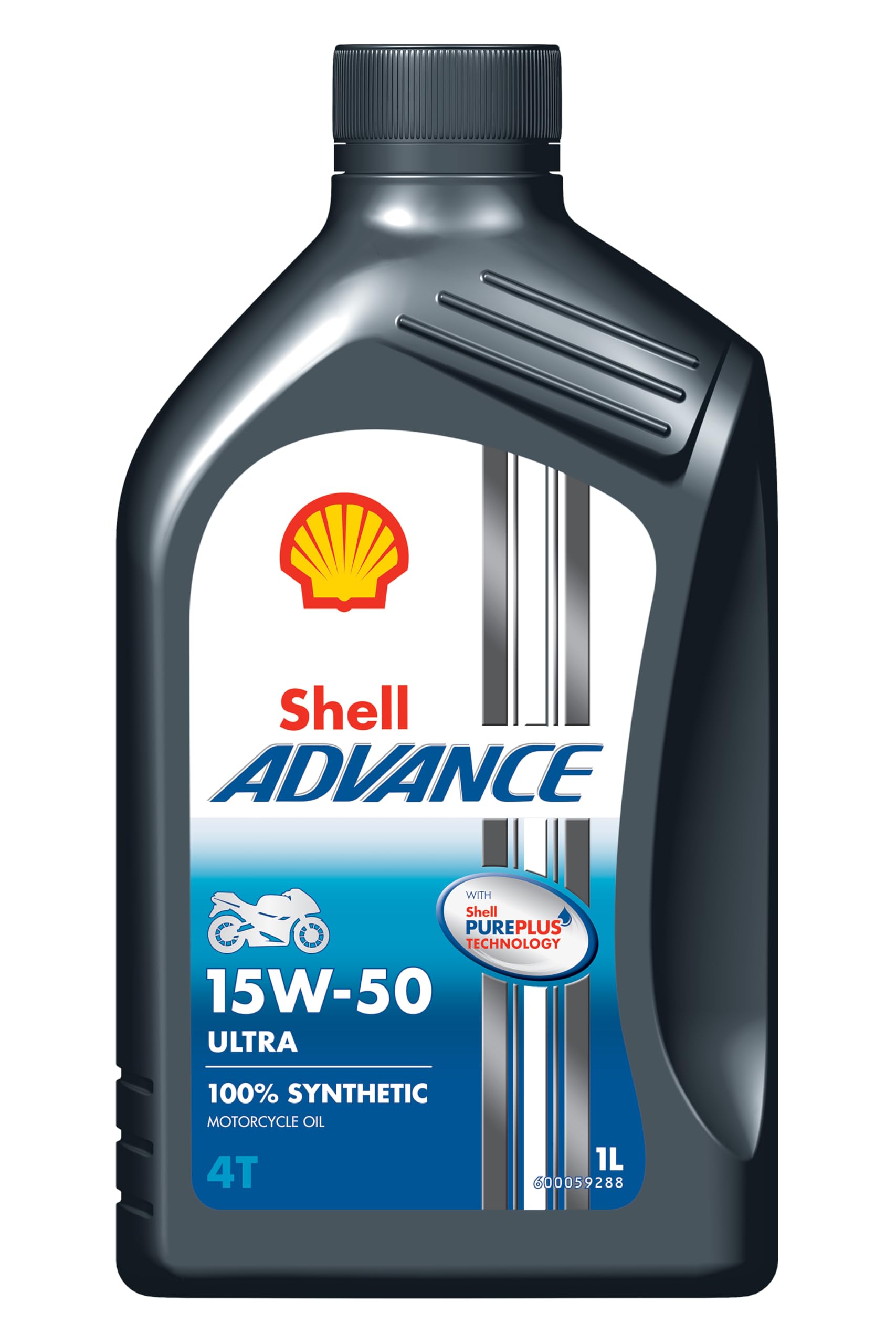 Shell Advance 4T 15 W-50 – ultra pure Plus Technology – 100% Synthetic Motor Oil – 1 Litre