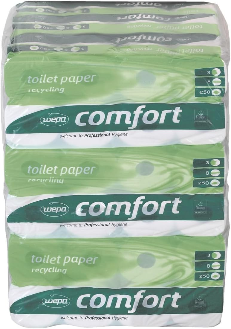 Wepa Comfort Toilet White Tissue Ecolabel White 3 Layers Leopard Rainbow Fairy Skirt Dress Princess, 72 ROLLS
