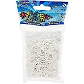 Rainbow Loom&reg; White Rubber Bands with 24 C-Clips (600 Count)