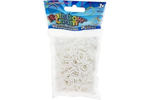 Rainbow Loom® White Rubber Bands with 24 C-Clips (600 Count)