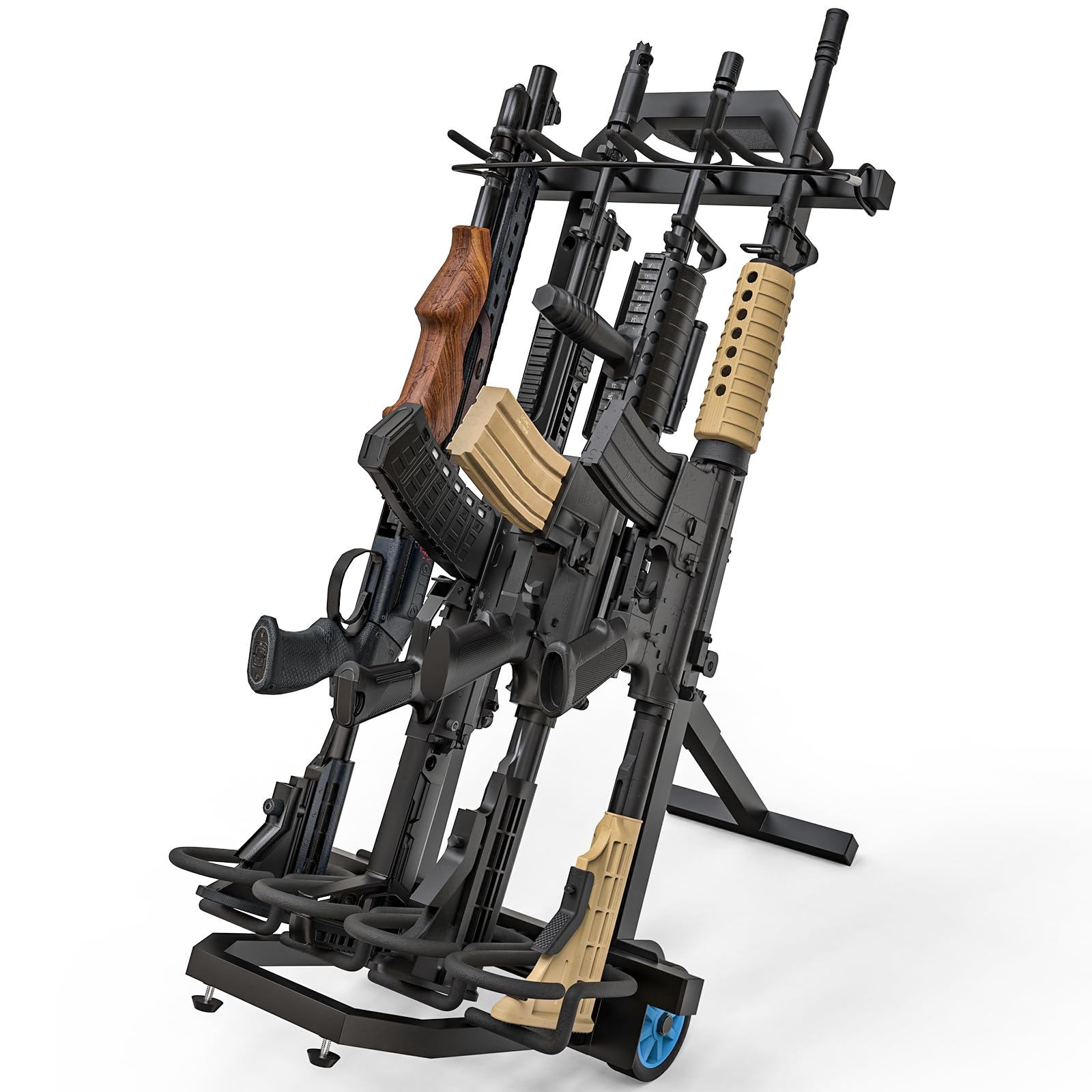 Photo 1 of Nonkky  Rack, Portable Folding Rifle Rack Stand with Wheels, Vertical Floor Indoor Gun Racks for Shooting & Hunting Range