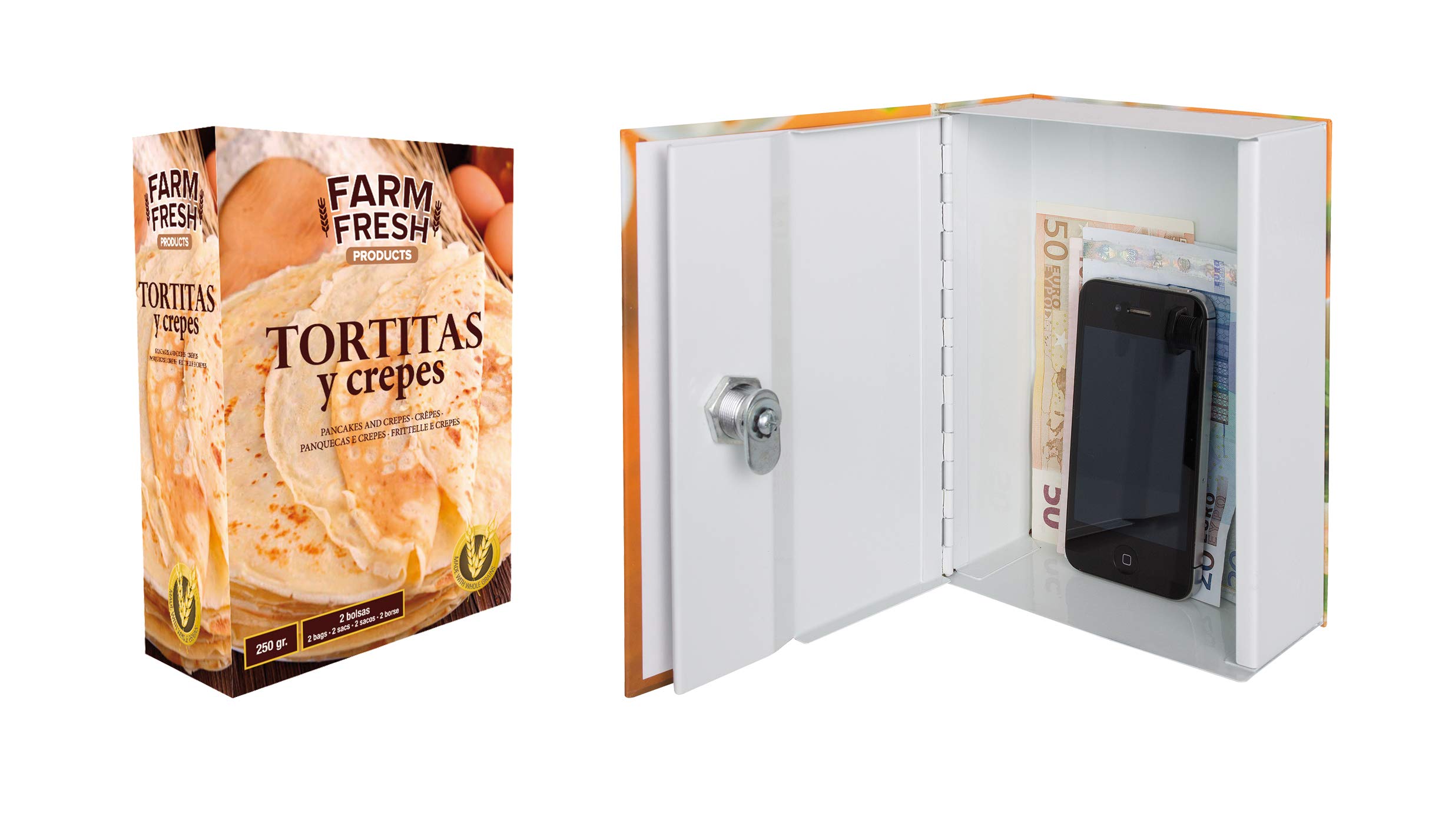 Arregui C9371 – Chef – Cash Box Camouflaged as Food Container, 137 x 188 x 68 mm, in Shape of Rice, Crepe or Macaroon Box