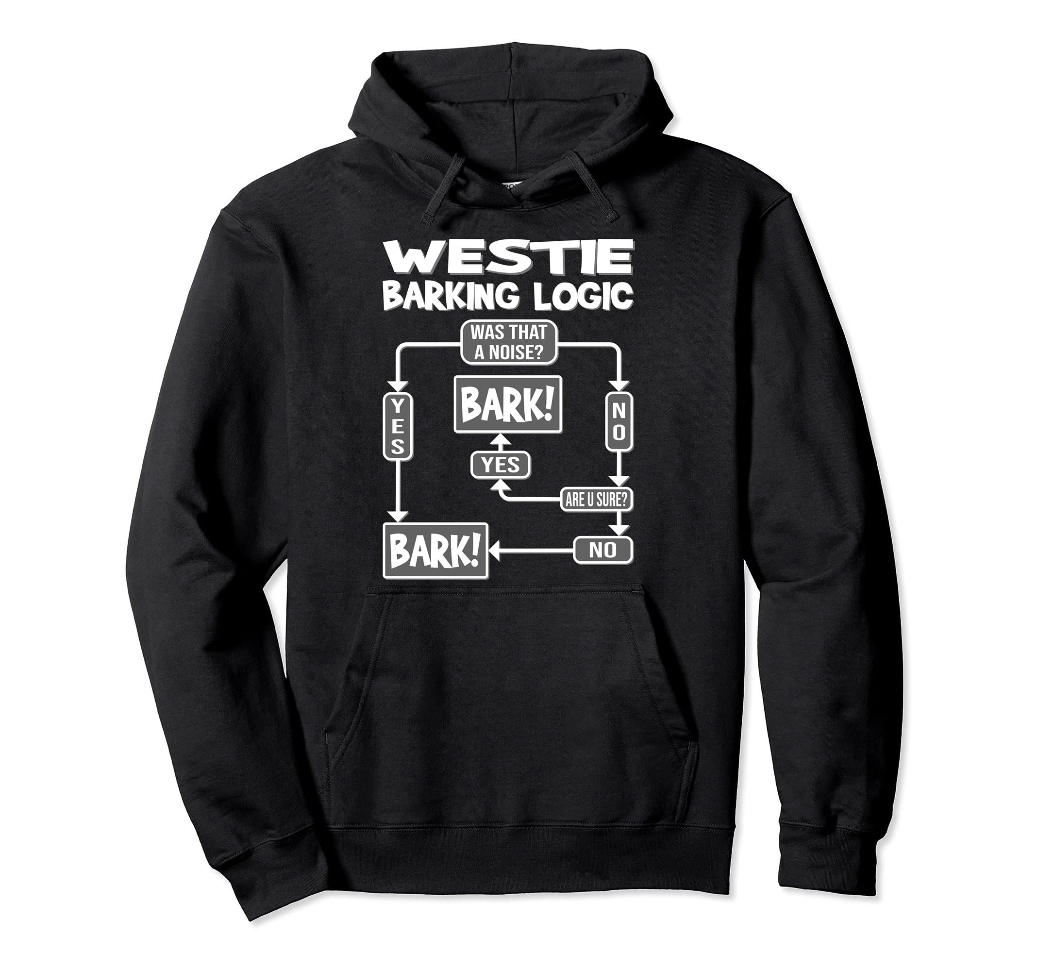 Dog Barking Logic, funny dog gift idea, Funny Westie Pullover Hoodie