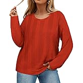 RITERA Plus Size Womens Tops Cable Knit Sweaters Casual Long Sleeve Lightweight Pullover Sweater Tops XL-5XL