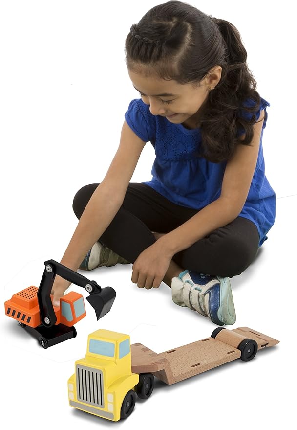 melissa and doug trailer and excavator