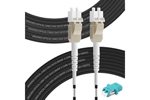 FLYPROFiber- OM3 50M/164ft LC to LC Outdoor Armored Fiber Patch Cable, Length Options: 10m-100m, 10GB Multimode Duplex Uniboo