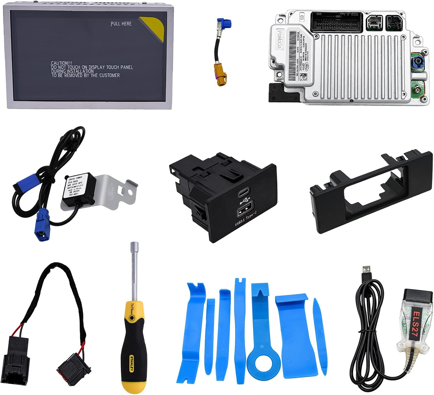 2021 SYNC3.4 Complete MyFordTouch SYNC 2 to SYNC 3 Upgrade Kit for Ford 8 Inch Capacitive Touchscreen SYNC 3 APIM Module USB Interface Module w/Carplay GPS Navigation Antenna