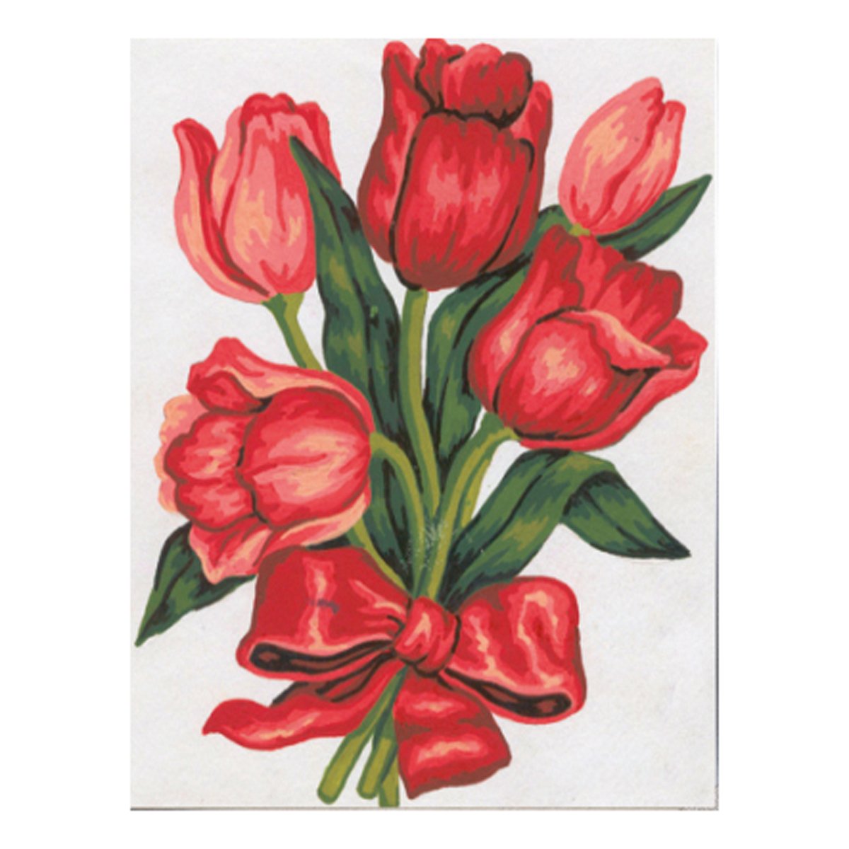 Collection D'Art "Flowers Tulips Tapestry Kit, 100% Cotton, Multi-Colour, 20 x 25 x 0.10 cm