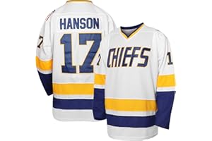 MESOSPERO Hanson Brothers Jersey, Charlestown Chiefs 16,17,18 Slap Shot Ice Hockey Movie Jersey