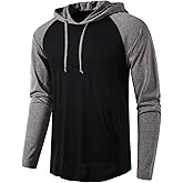 SIR7 Men's Gym Workout Active Long Sleeve Pullover Lightweight Hoodie Casual Hooded Sweatshirts