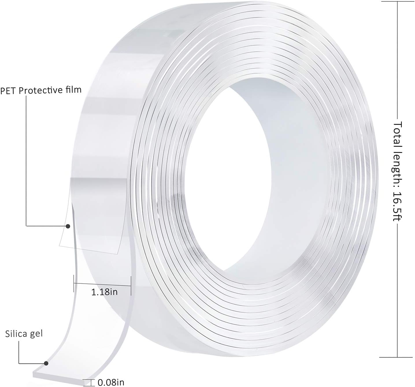 Double Sided Mounting Carpet Tape Heavy Duty, Traceless Washable Removable Strong Adhesive Rug Tape Gripper, Reusable Clear Anti Slip Gel Grip Tape : Office Products