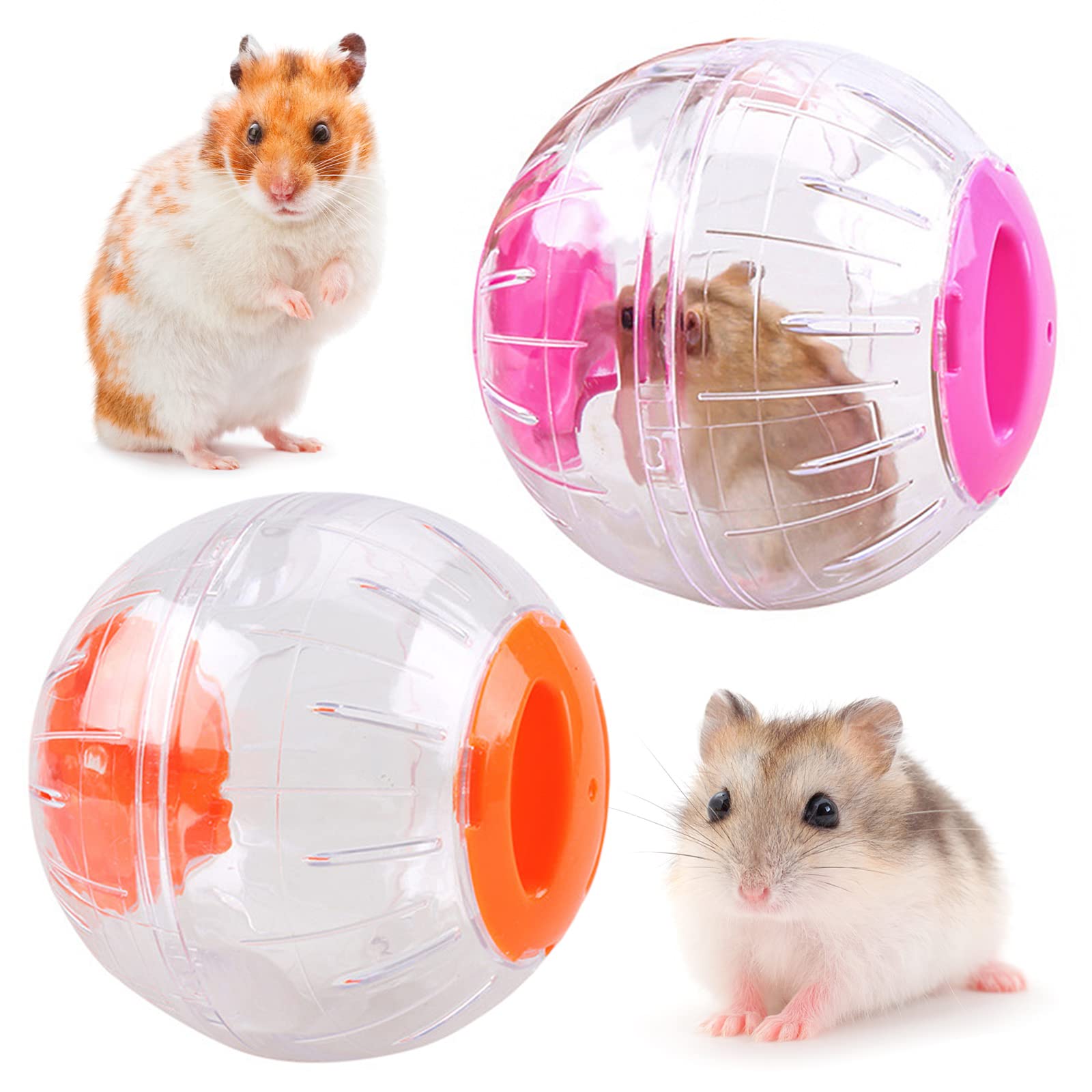 2 Pcs Hamster Running Balls,Small Animal Exercise Balls Hamster Exercise Balls Transparent Hamster Balls Relieve Hamsters’ Boredom and Increases Activity