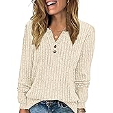 VUTRU Sweater for Women V Neck Long Sleeve Shirts Lightweight Loose Tunic Tops Fall Fashion Trendy Clothes 2025