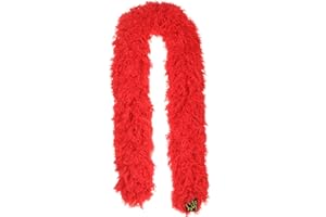 HAPPY BOA Featherless Super-Sized Faux Feather Boa (Made of Yarn) - U.S. Patent # D814,740. Cut to Length. Made in America