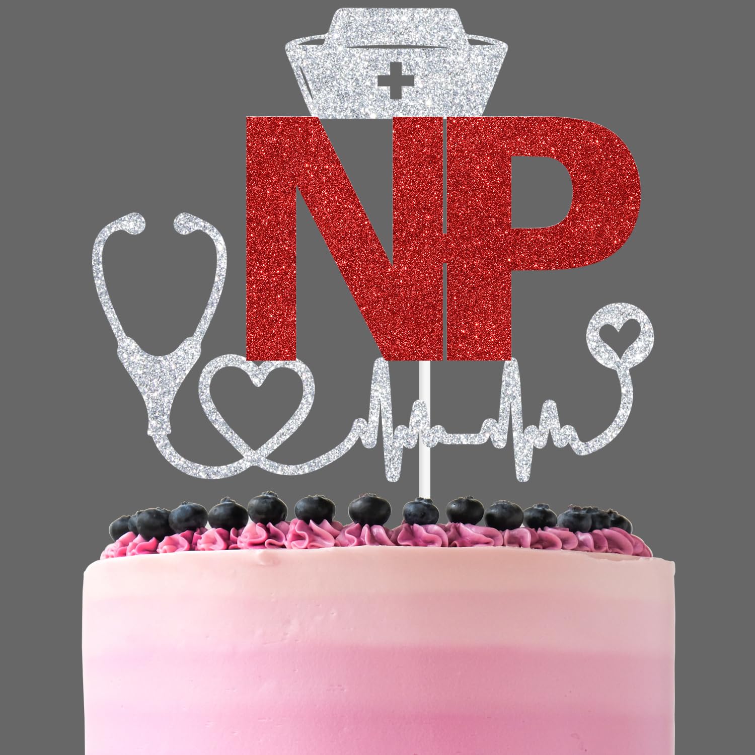 Red Glitter NP Cake Topper, Class of 2025/NP 2025/Officially NP, 2025 ...