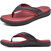KuaiLu Mens Sport Flip Flops Comfort Orthotic Thong Sandals with Plantar Fasciitis Arch Support Outdoor Summer Beach Size 7~15