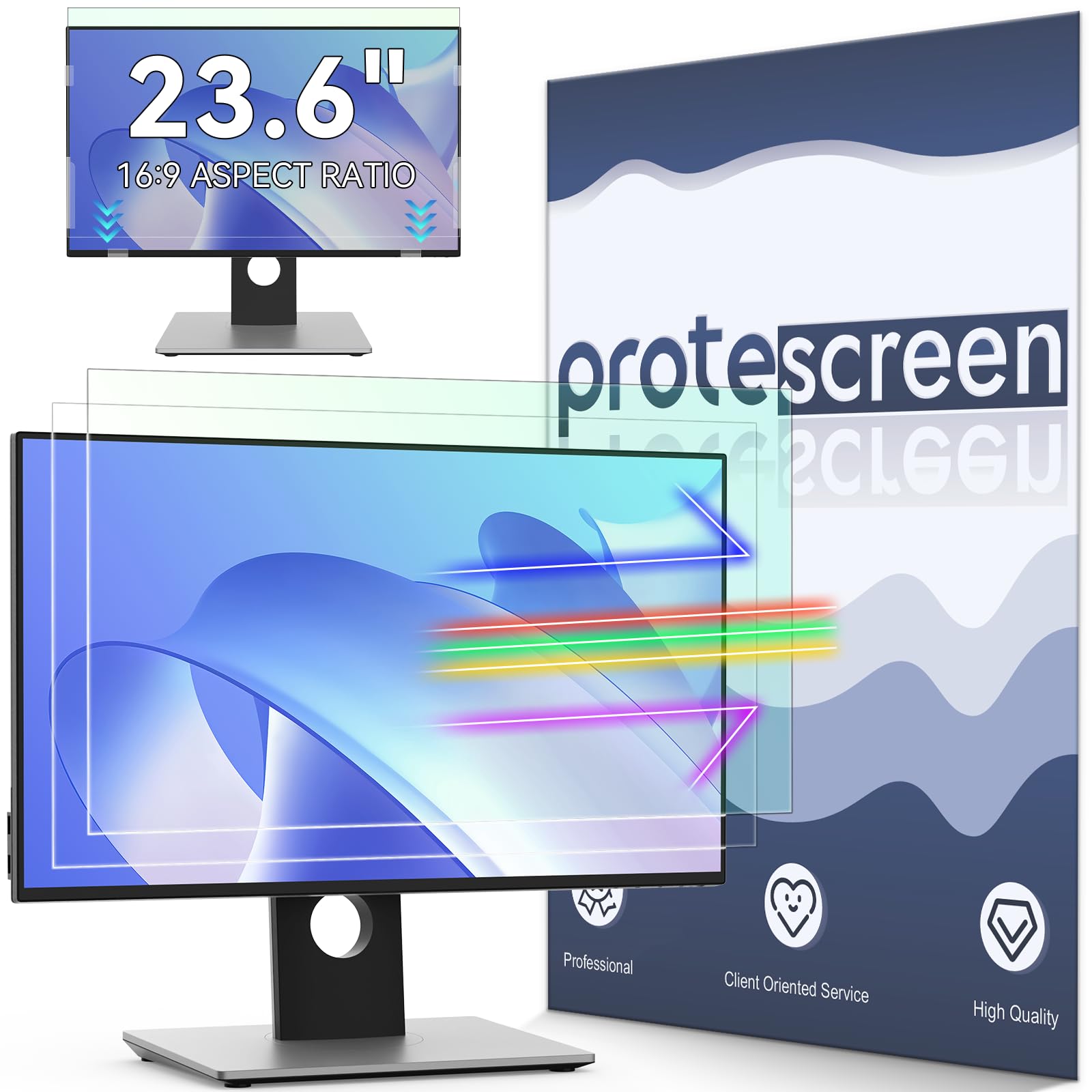 Photo 1 of [2-Pack] 23.6 Inch Anti Blue Light Screen Protector Compatible with Lenovo Hp Dell Acer Asus Samsung etc Monitor 16:9 Aspect, Removable Anti Glare Filter Uv Blocker Shield Eye Protection Film Laptop