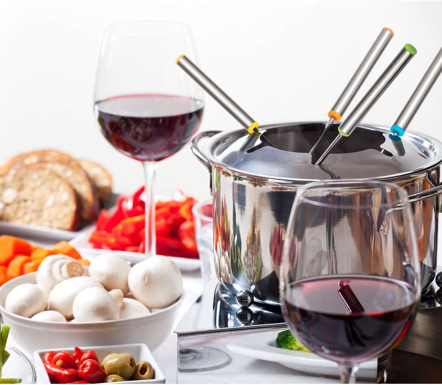 Stainless Steel Fondue Forks with Heat Resistant Handle for Cheese Chocolate Fondue Roast Marshmallows Meat, 9.5 Inch (12 Pack) - Image 5