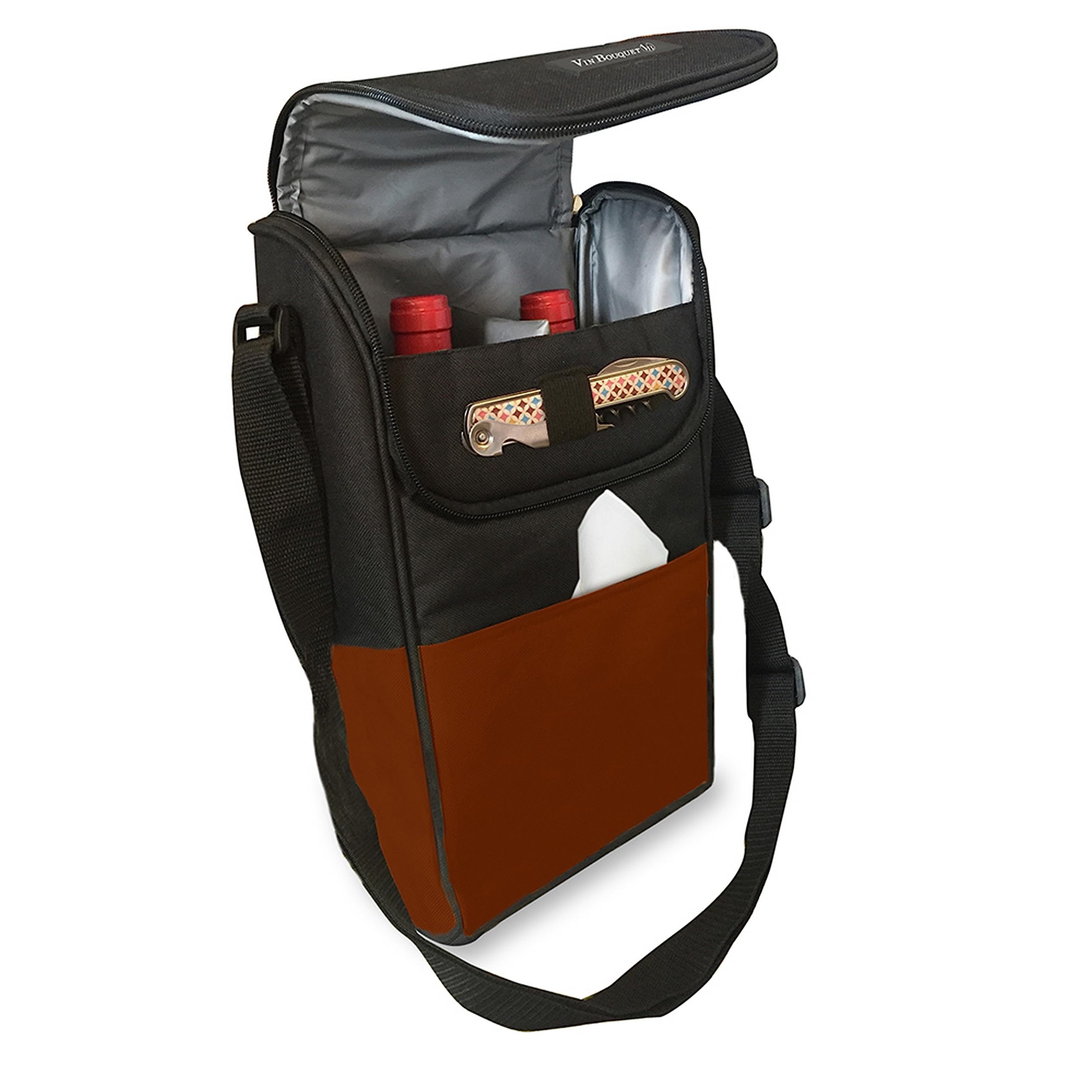 Vin Bouquet FIE 139 Insulated bottle tote. For 2 Bottles. 3 pockets