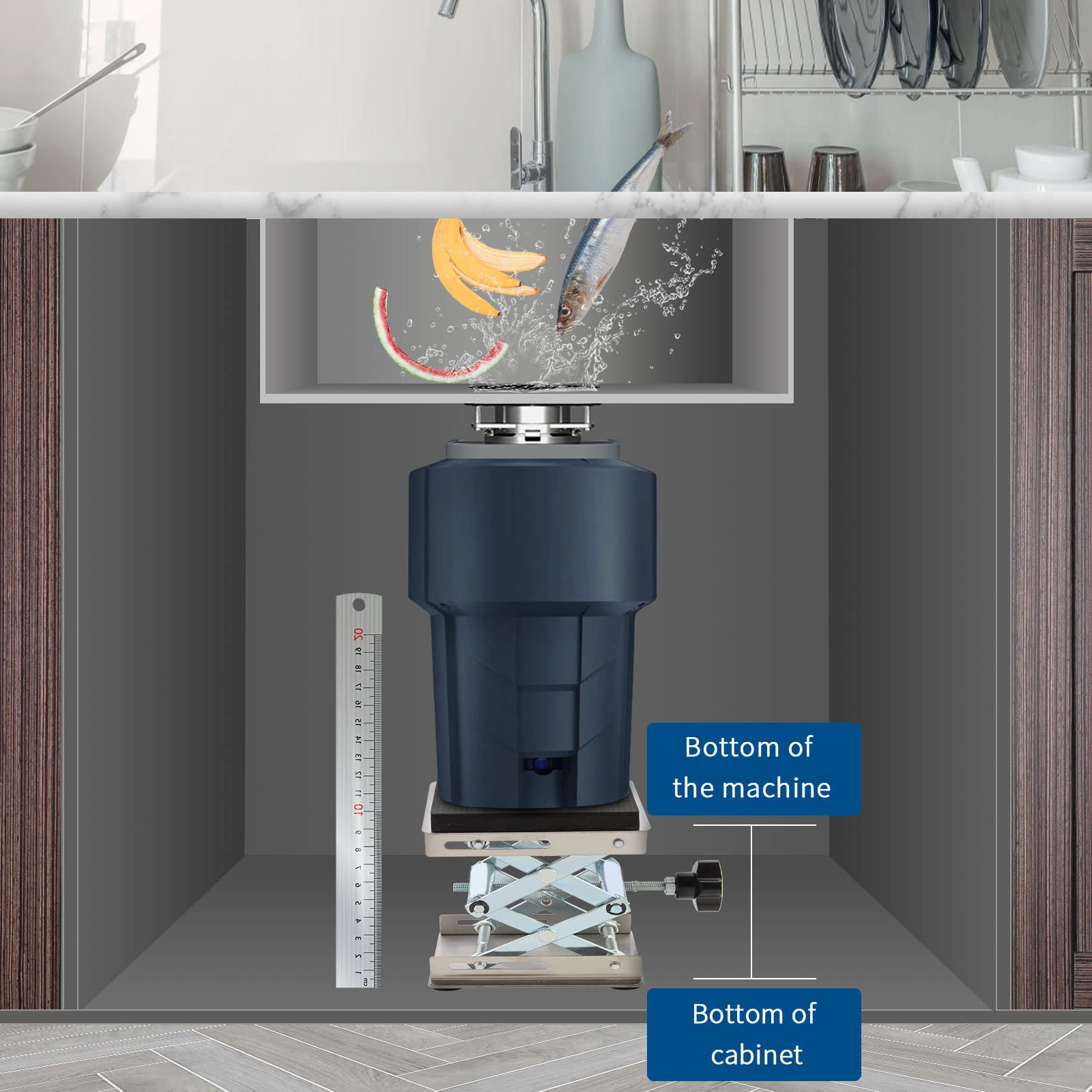 Garbage Disposer Bracket Garbage Disposer Noise Reduction Shock Absorber Bracket Lower Sink Bracket (Stainless Steel 4IN)