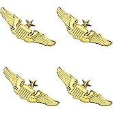 Airplane Pin,Pilot Wings Pin,Gold Air Force Senior Pilot Wing Badge,Pilot Costume Lapel Pins,Metal Aviator Pins for Hat Shirt Uniform Costume,Gift for Flight Schools & Graduation
