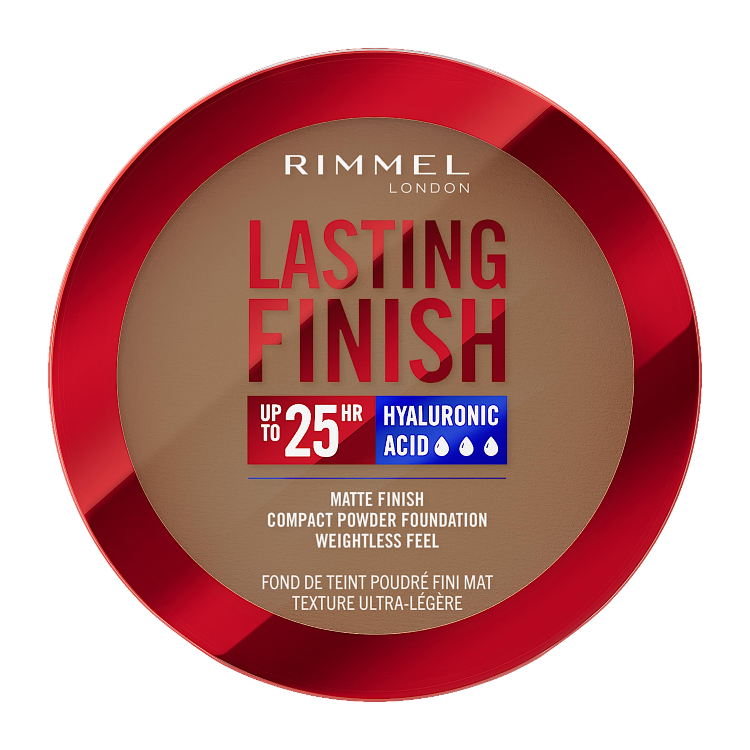 Rimmel Lasting Finish 25 HR Compact Foundation 014 Warm Cinnamon, Matte Buildable Coverage, Powder-to-Cream, Anti-Pollution Shields, SPF 20, Hyaluronic Acid, Waterproof, Hides Imperfections