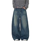 LuminBlaze Baggy Jeans for Men Y2K Vintage Wide Leg Barrel Jeans Hip Hop Skater Streetwear Loose Fit Denim Pants