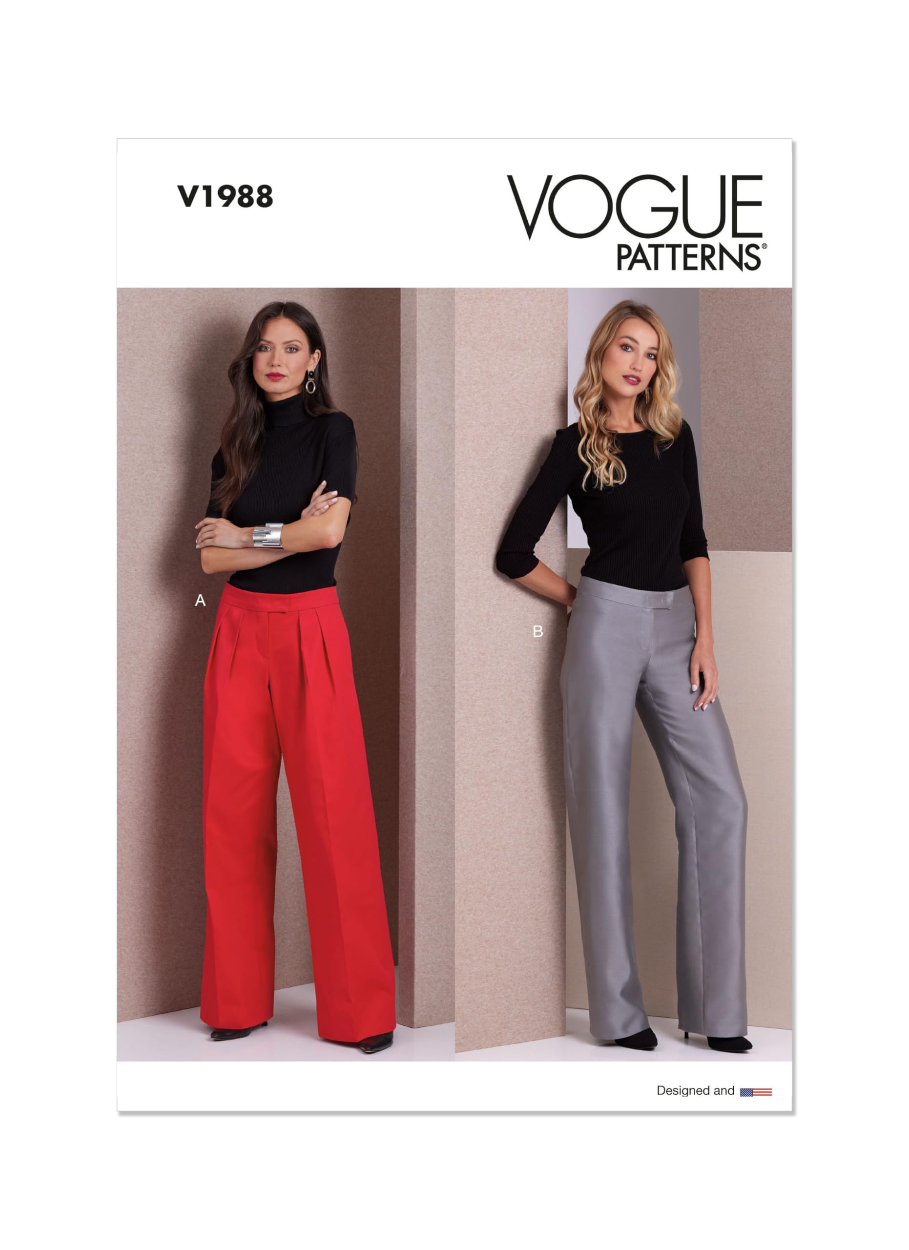 VOGUE PATTERNS V1988U5 Misses' Trousers U5 (16-18-20-22-24)