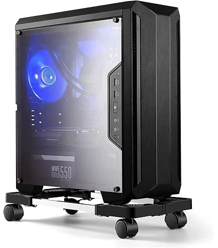 Support CPU - Supports de tour pour ordinateur portable réglables avec roues de frein sous la porte pour bureau, support PC | Chariot CPU | pour les organisations de salle de jeux Support CPU - Supports de tour pour ordinateur portable réglables avec roues de frein sous la porte pour bureau, support PC | Chariot CPU | pour les organisations de salle de jeux