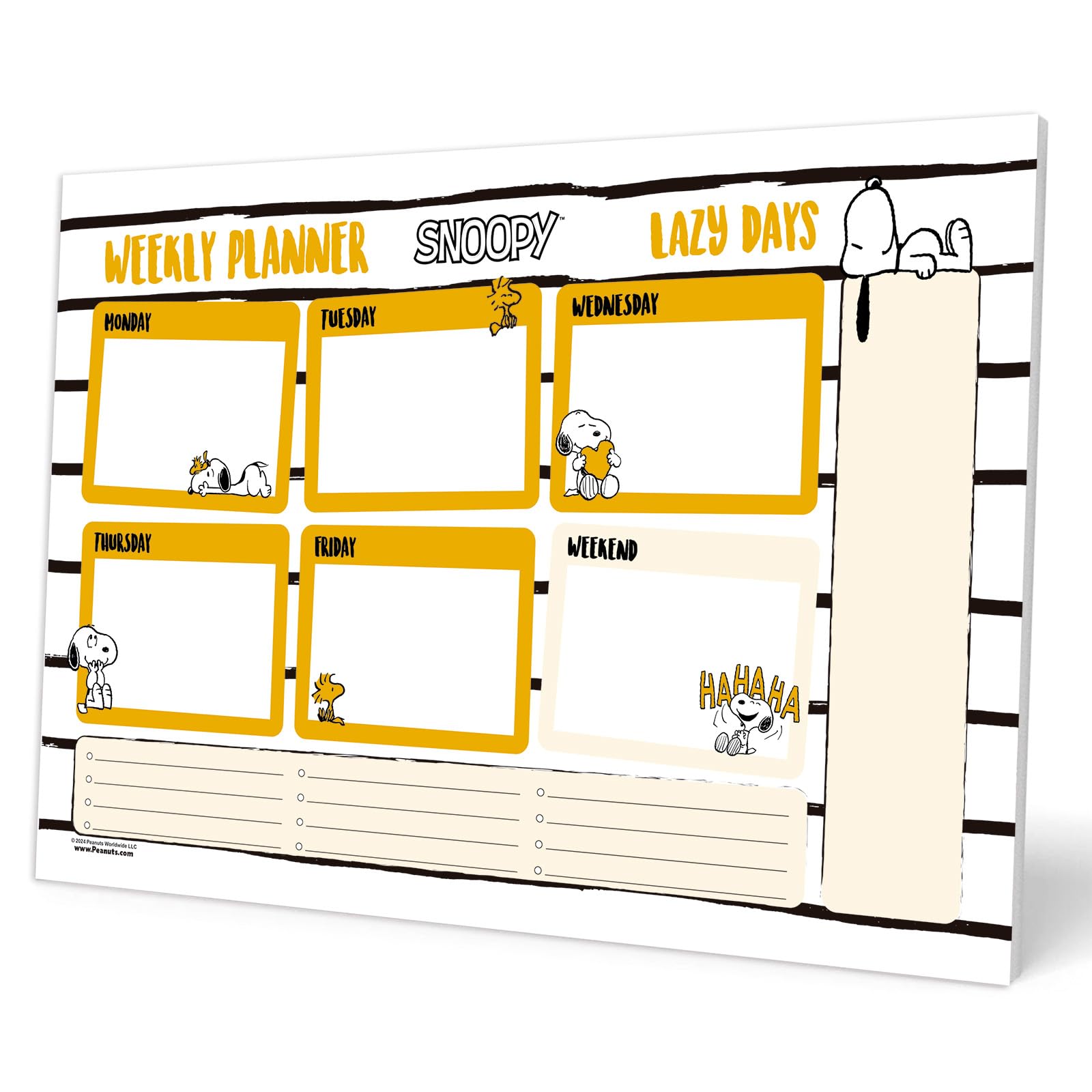 Grupo Erik Weekly Planner A4 - Snoopy Gifts For Dog Lovers | Undated Daily Planner Family, Desk Calendar, 54 Tear Off Pages Notepad | Snoopy Stationery Gifts Under 10 Pounds