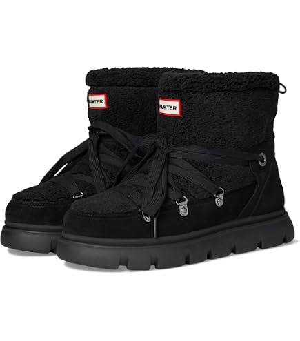 Amazon.com | Hunter Wanderer Short Sherpa Snow Boot White Willow