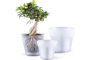 Vesici 12 Pcs 8/10/12 Inch Large Size Clear Nursery Pots Variety Pack Plant Pots with Drainage Holes Planters for Indoor Plants Flexible Transparent Plastic Plant Bottle Succulents