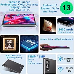 Tablet Android 11 inch Latest with 16GB+256GB+1TB