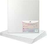 Habercrafts 8x8 Inch Canvas Panels 5 Pack 100% Cotton Triple Gesso Primed