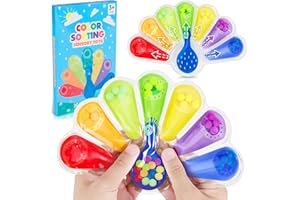 HOPIHY Color Sorting Toys Sensory Toys : Fine Motor Skill Games Learning Toys for Toddlers, Color Matching Fidget Sensory Toys for Calm Down, Preschool Learning & Educational Montessori Toys with Autism