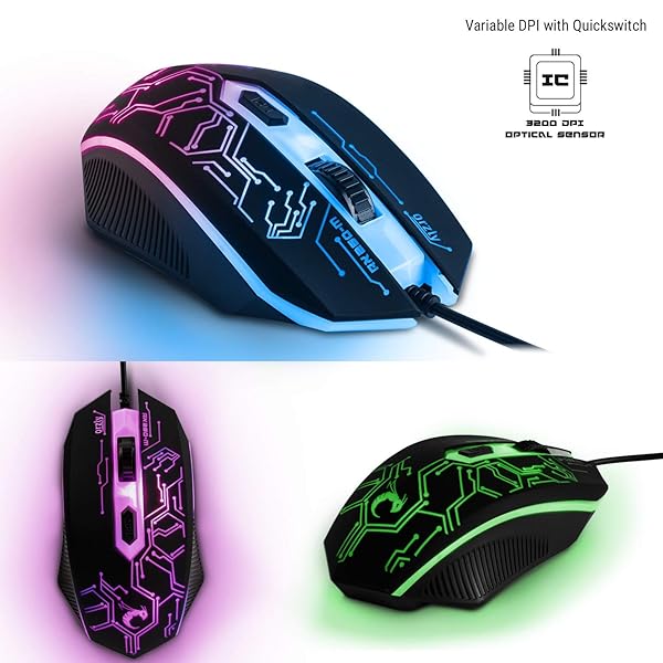 GAMING KEYBOARD AND MOUSE AND MOUSE PAD AND GAMING HEADSET, WIRED LED RGB BACKLIGHT BUNDLE FOR PC GAMERS AND XBOX AND PS4 USERS – 4 IN 1 EDITION HORNET RX-250