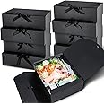 Kucoele 15 PCS Black Gift Boxes with Ribbons, Bridesmaid Proposal Boxes with Lids Present Packaging Boxes for Wedding, Birthday, Party and Bride Shower, 10.6 x 7.8 x 3.1 Inches