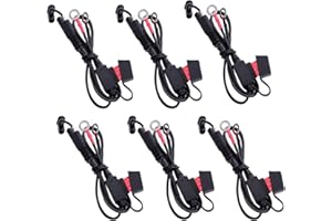 TOPDC 22" 10A Fused Ring Terminal 6 PCS Harness Quick Connect Extention Cord for Battery Charger/Maintainer