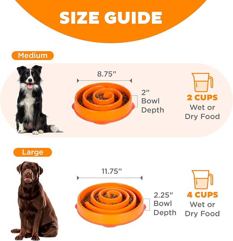 Comedouro Divertido Slo-Bowl - Comedouro de Obstáculos para Cães - Laranja - Médio/Mini — foto 5 de 7