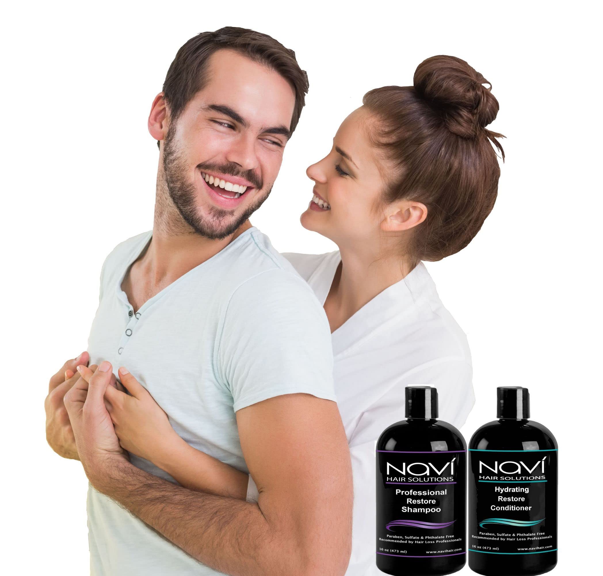 Navi Professional Hair Growth Shampoo and Conditioner Set, DHT Blocker for Thinning Hair and Hair Loss, Sulfate Free and Safe for Color Treated Hair, Hair Regrowth for Men and Women, 2 x 16 oz
