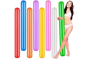 KFPPLXQ 8 Pcs 59 Inch Pool Inflatable Sticks Blow up Pool Noodles Colorful Outdoor Water Games Toy Float Stick for Lake Swimming Pool Beach Party Decor
