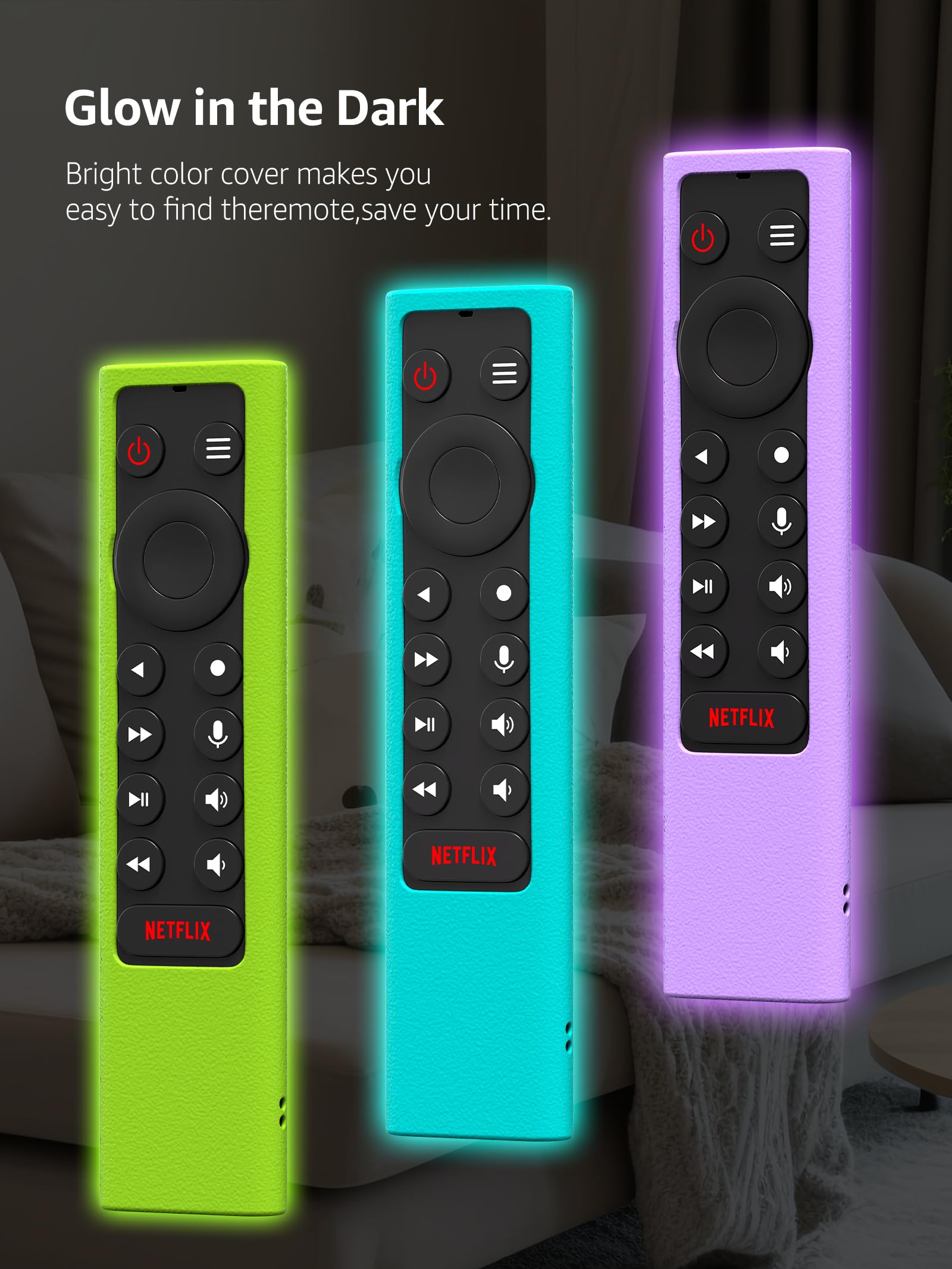 Shockproof Case Compatible for NVIDIA Shield Android TV Pro 4K HDR Streaming Media Player,Skin Holder for NVIDIA Shield Remote Controller(Glow-Purple)