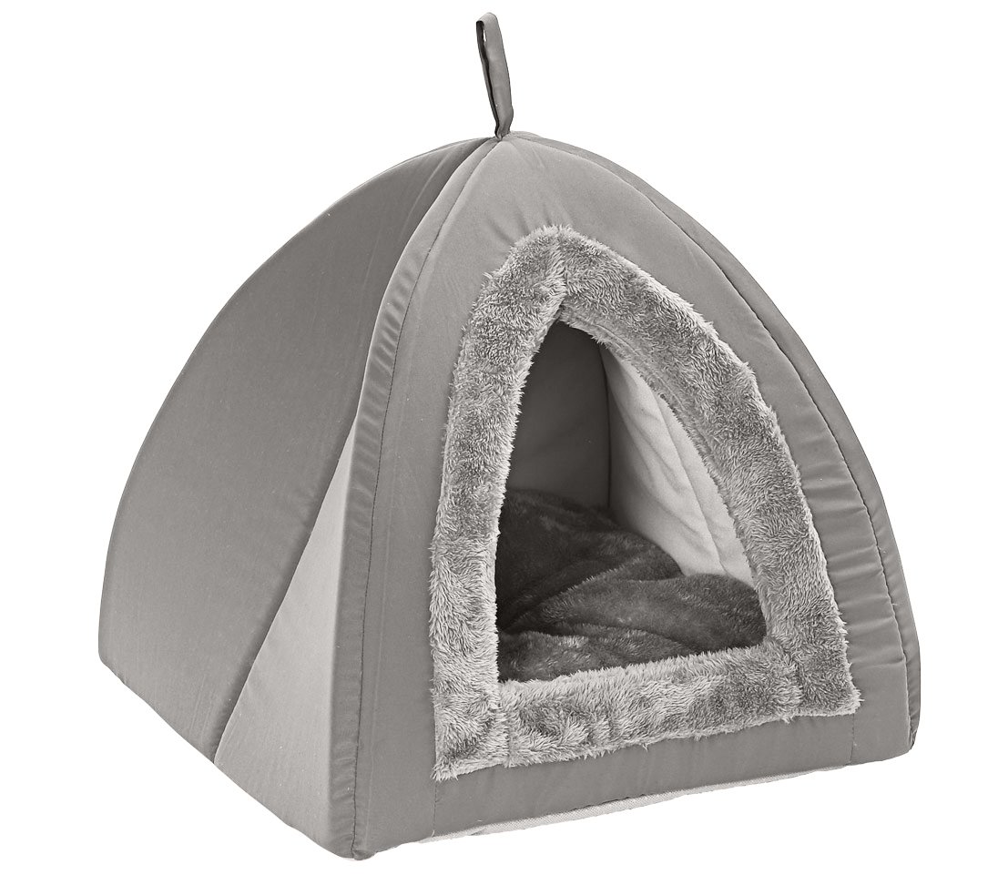 Dehner Findus Cat Cuddly Cave Approx. 40 x 40 x 35 cm Polyester Grey