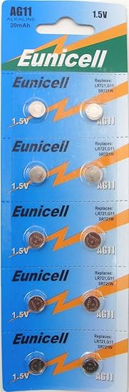 10 x Eunicell AG11 1,5 Volt Alkaline Batterien Knopfzellen Knopfzelle Qualität Akku