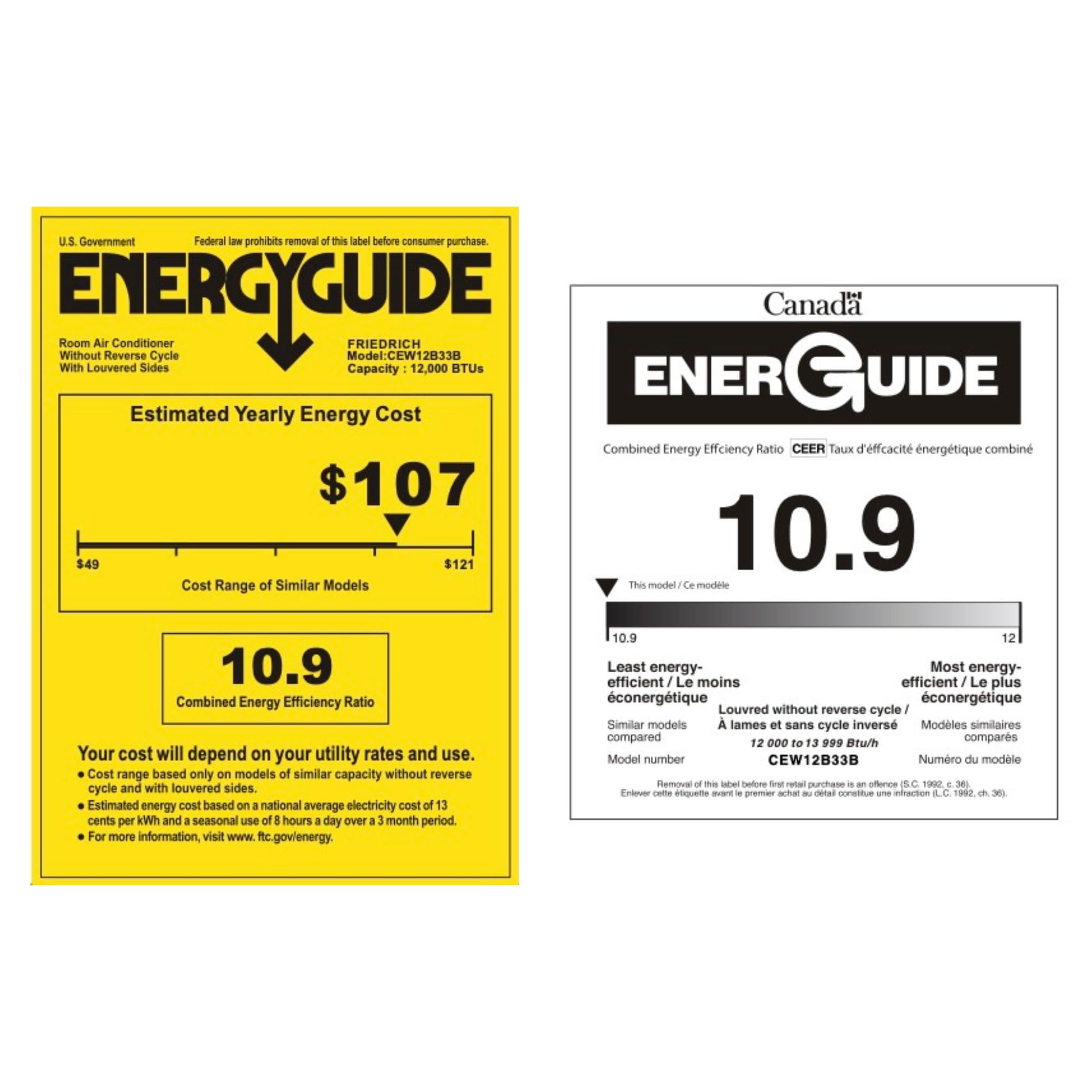 Friedrich Chill Premier + 12,000 BTU 230/208v Cool with Electric Heat Window & Wall Unit