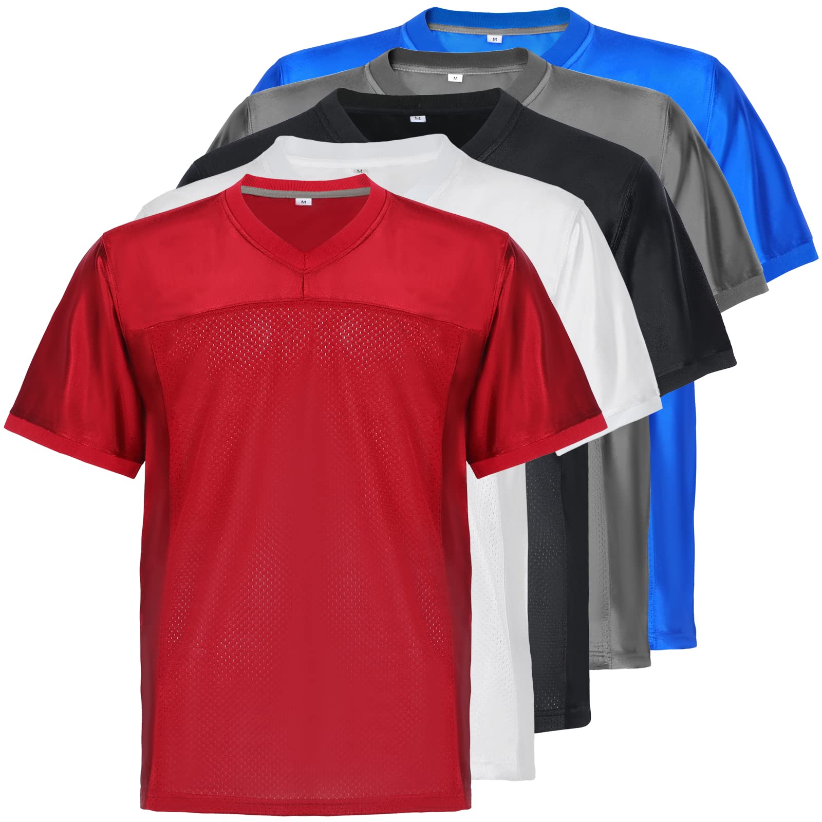 Aumudle Men Blank Plain Football Jersey Practice