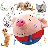Geojec Interactive Dog Toys,Jumping Squeaky Dog Toys with Recording and Music Modes,Activated Dog Toy Moving Dog Toy for Small/Medium/Large Dogs to Keep Them Busy(Red Pig)